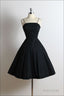 Mini A Line Black Spaghetti Straps Short Prom Dresses, Homecoming Dress