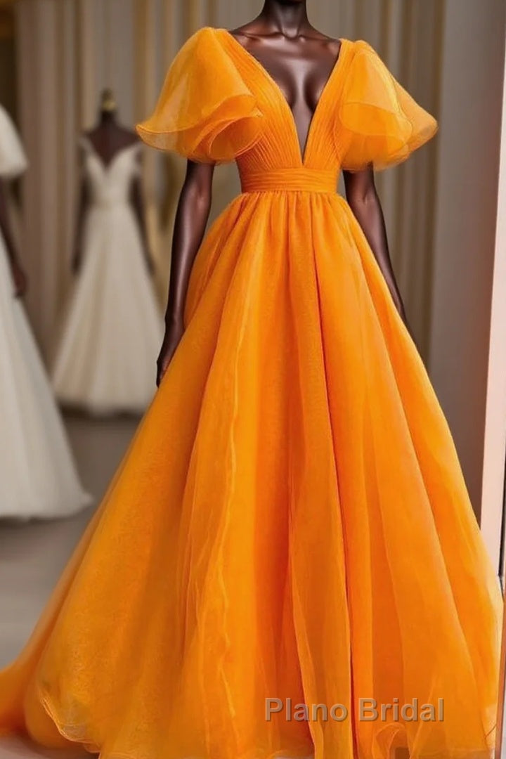Uniqus Long Formal Prom Dresses Orange Prom Dresses