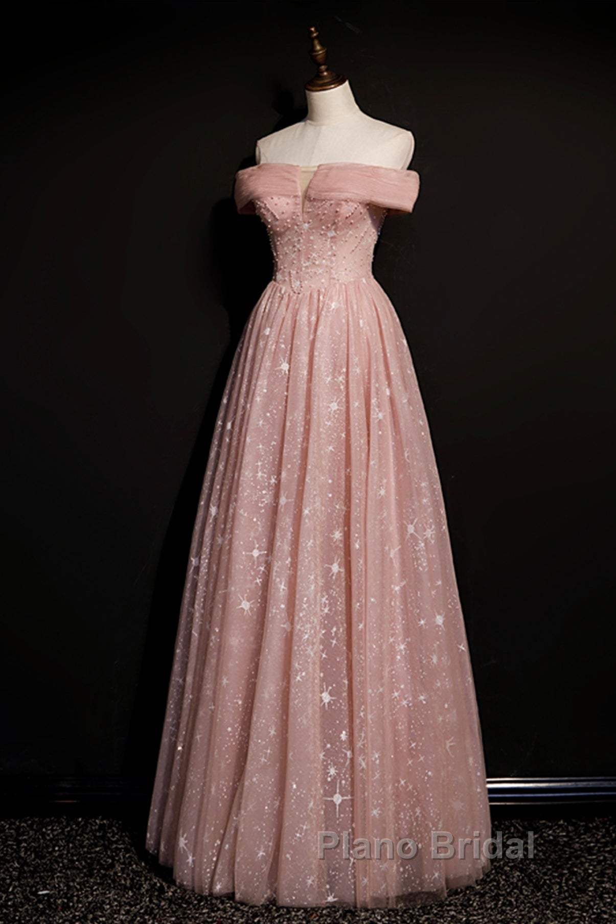 Cute tulle long A line Formal Prom Dresses evening Dresses