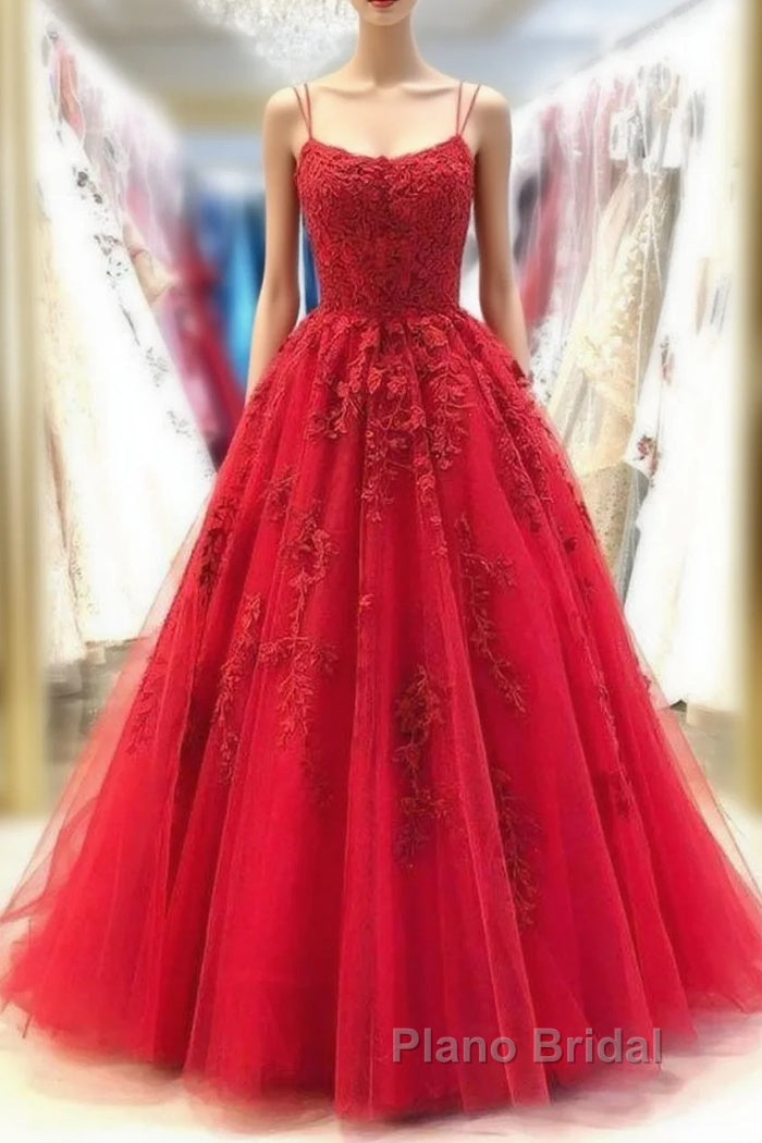 Ball Gown Red Criss-cross Back Formal Prom Dresses Main image