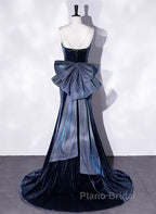 Formal Prom Dresses,spaghetti Strap Formal Prom Dresses, Blue Evening Dresses Velvet Party Dresses