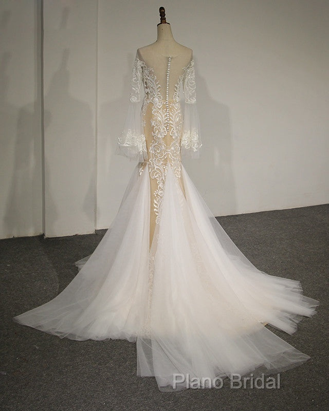 Flare Sleeve Sexy Mermaid Wedding Dresses