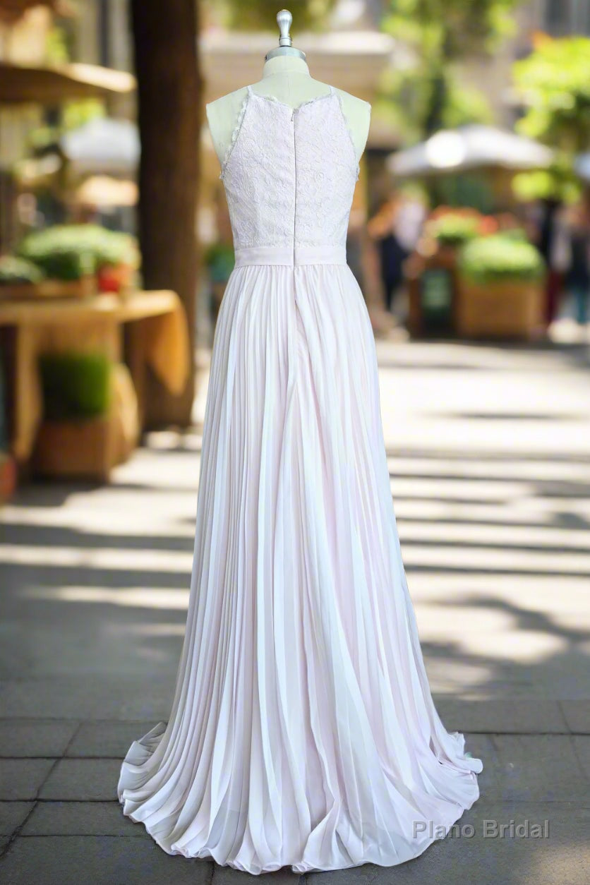 Floor Length Halter Lace Bridesmaid Dresses Secondary image