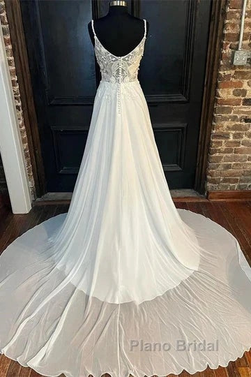 Floral Lace Scoop Neck Floor-Length Wedding Dresses Secondary image