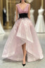For You Pink  Organza V-neck Heavy Beading Formal Prom Dresses