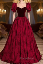 Formal Long Ballgown Formal Prom Dresses with Floral Pattern