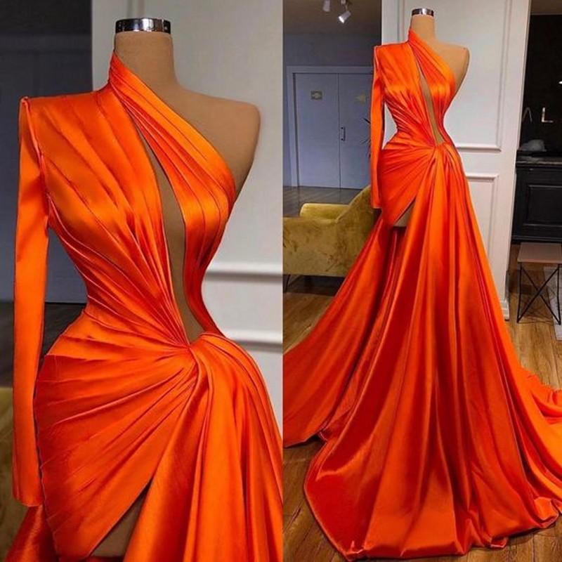 Formal Prom Dresses, Arabic Party Dresses, Cheap Formal Evening Dresses, Satin Formal Evening Dresses