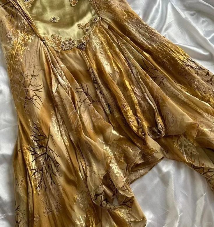 French Retro Gold Beaded Satin Irregular Skirt Formal Prom Dresses