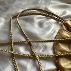 French Retro Gold Beaded Satin Irregular Skirt Formal Prom Dresses