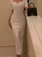 French Slim Fit Five-Quarter Sleeve Hip Dresses