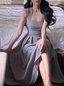 French Style Niche Light Luxury White Straps Dresses Elegant White Birthday Dresses