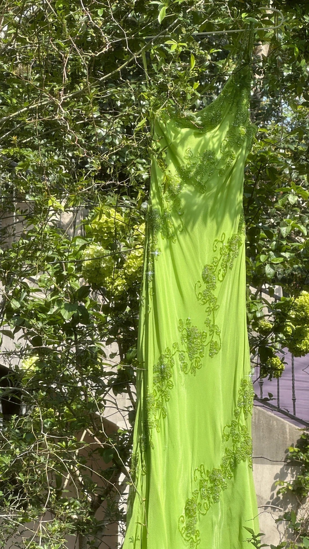 Fresh Green One Shoulder Chiffon Beaded Mermaid Prom Gown Formal Prom Dresses