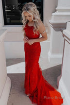 Fuchsia Spaghetti Straps Appliques Prom Dress