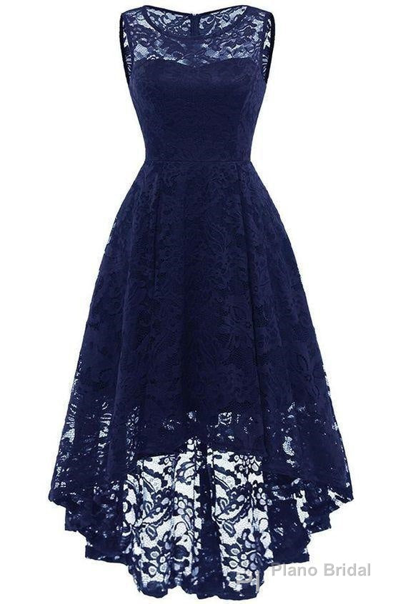 Women Floral Lace Bridesmaid Party Dress, Short Prom Dress, V Neck Secondary image