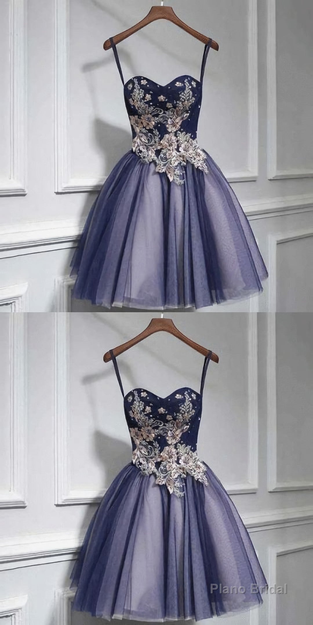 Cute tulle lace sweetheart neck short Prom Dresses