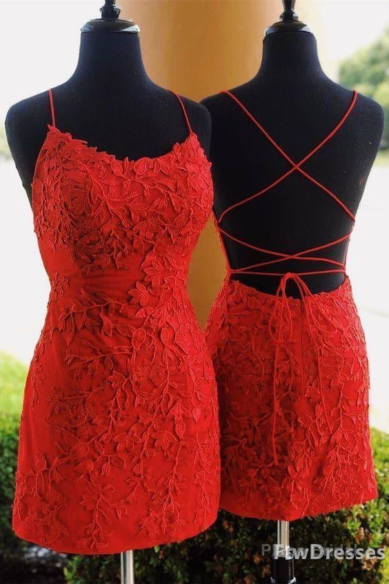 short red homecoming dresses fitted straps red cocktail dresses