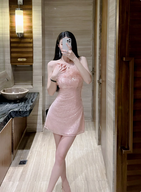 Gentle Pink Short Birthday Dresses Tube Top Shimmering Homecoming Dresses
