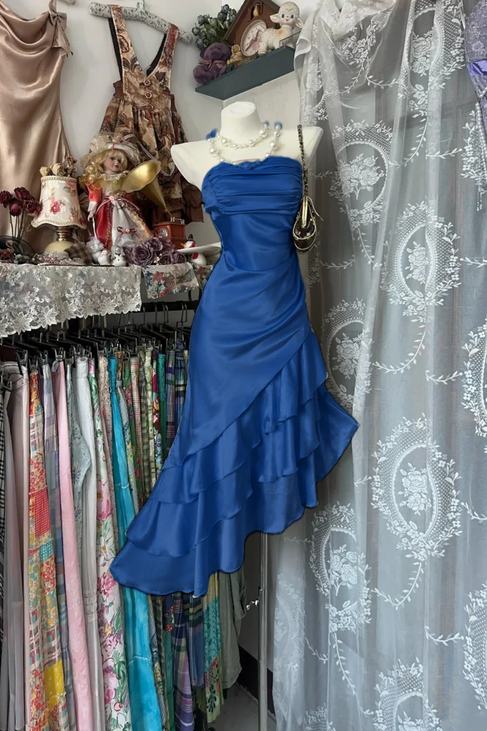 Girlhomeshops-Champagne Short Ruffle Satin Homecoming Dresses Birthday Dresses