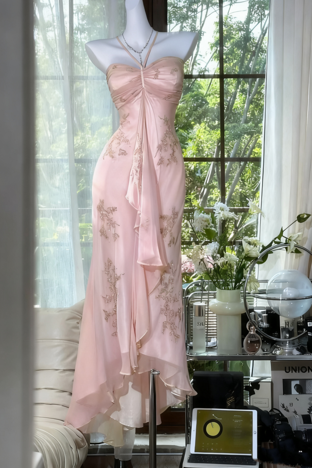 Green Beaded Exquisite Gorgeous Long Chiffon Formal Prom Dresses Formal Evening Dresses Party Dresses