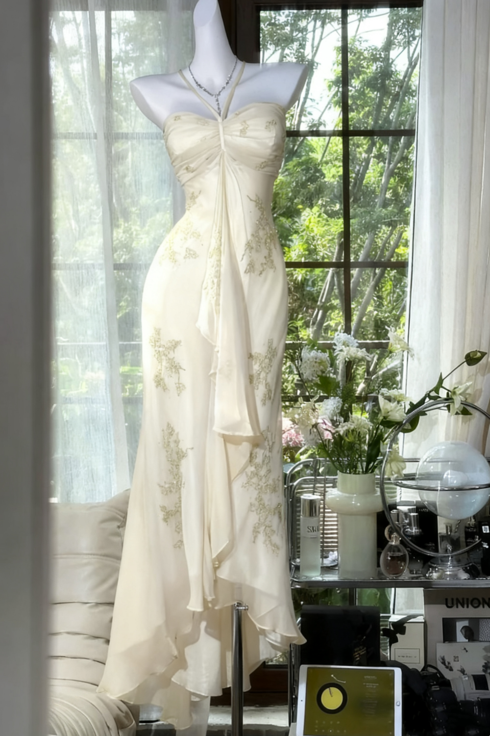 Green Beaded Exquisite Gorgeous Long Chiffon Formal Prom Dresses Formal Evening Dresses Party Dresses