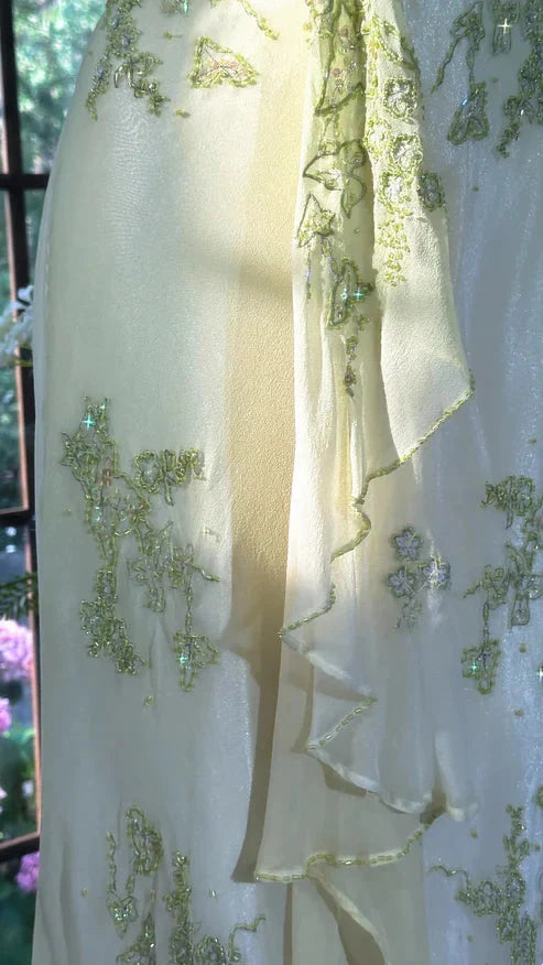 Green Beaded Exquisite Gorgeous Long Chiffon Formal Prom Dresses Formal Evening Dresses Party Dresses