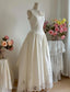 White Lace Retro Elegant Long Satin Dresses