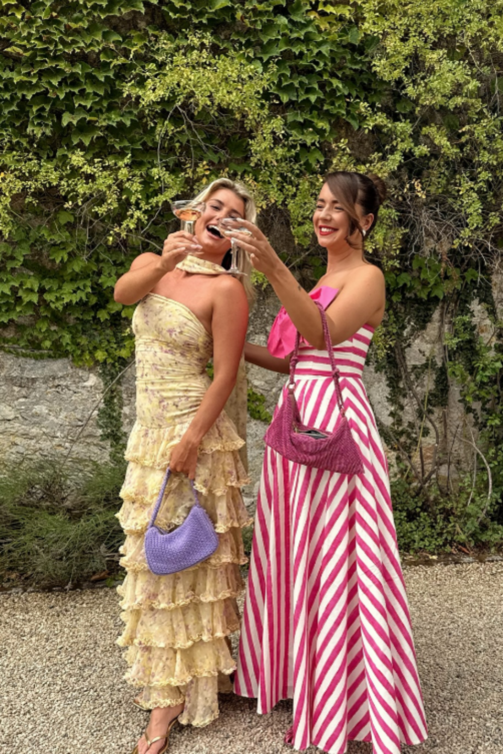 Yellow Floral Long Chiffon Party Dresses Wedding Guest Dresses