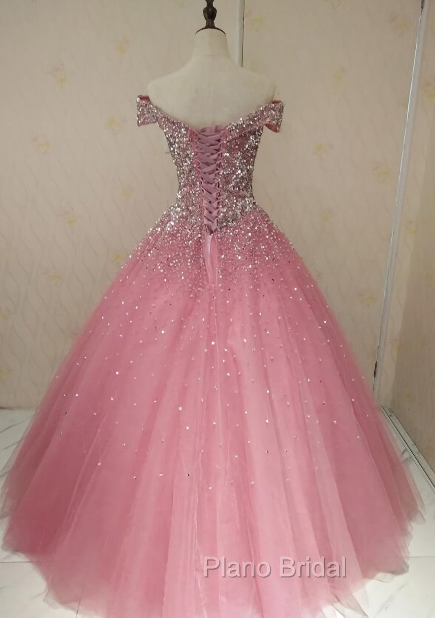 Glam Sequins Off the Shoulder Ball Gown Sweetheart Gowns, Quinceanera Dresses