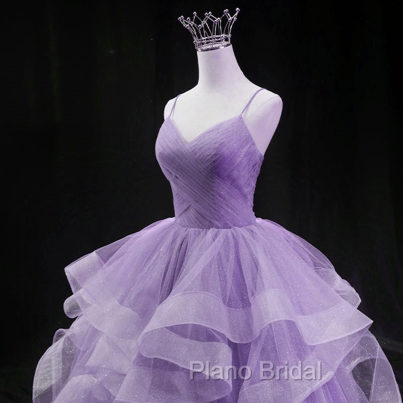 Glam Tulle Light Purple Long Formal Dresses Ball Gown Sweet 16 Dresses Formal Prom Dresses shops