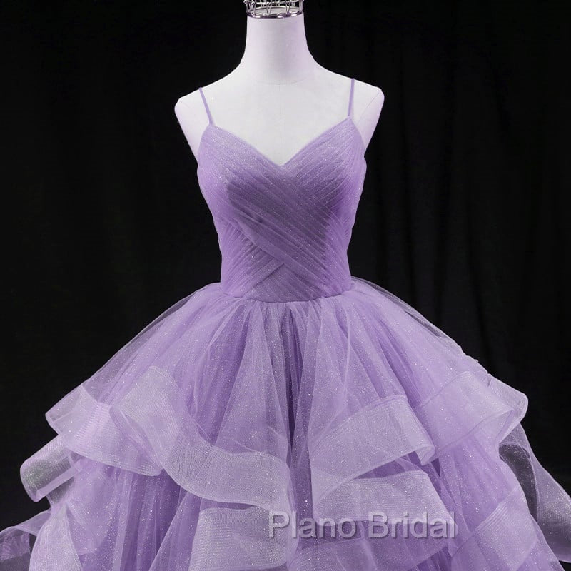 Glam Tulle Light Purple Long Formal Dresses Ball Gown Sweet 16 Dresses Formal Prom Dresses shops