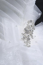 Glamorous Ball Gown Sweetheart Organza Wedding Dresses With Lace