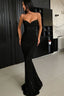 Glamorous Black V-Neck Mermaid Spaghetti-Strapes Sequins Formal Prom Dresses