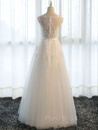 Glamorous Long Evening Dresses Lace Cameo Pink Party Dresses A Line Applique Tulle Maxi Formal Dresses