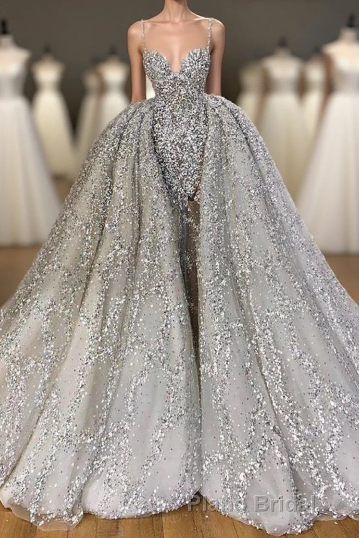 Glitter Mermaid Ball Gown Spaghetti Sequins Tulle party Gown Main image