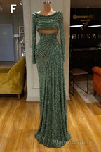 Glitter Off-the-Shoulder Slim Mermaid Formal Prom Party GownsSleeveless Mermaid Evening Gowns