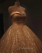 Glitter Tulle Formal Prom Dresses Sweetheart Ball Gown