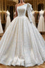 Glitter White Sequined One Shoulder Ball Gown Quinceanera Dresses