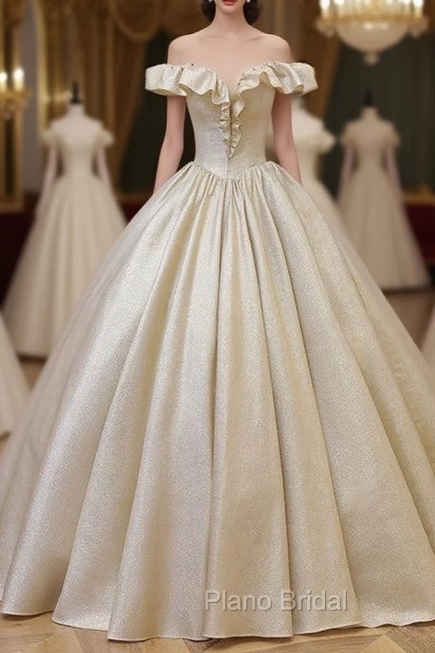 Gold Ball Gown Off the Shoulder Quinceanera Dresses Main image