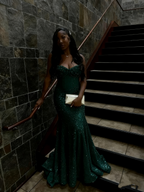 Gold Sequin Mermaid Long Formal Prom Gown Formal Evening Dresses