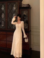 Gorgeous A Line Long Sleeves White Lace Date Night Dresses Formal Prom Dresses Birthday Outfits