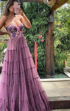 Gorgeous A Line Formal Prom Dresses,Lace Long Formal Prom Dresses Formal Beads Formal Evening Dresses