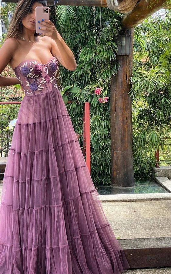 Gorgeous A Line Formal Prom Dresses,Lace Long Formal Prom Dresses Formal Beads Formal Evening Dresses