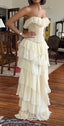 Gorgeous  A-Line Strapless Chiffon Long Formal Prom Dresses Formal Evening Dresses
