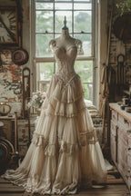 Gorgeous A Line Sweetheart Layered Tulle Long Formal Prom Dresses, Formal Evening Dresses