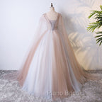 Gorgeous Ball Gown Tulle V-neckline Long Party Gown, New Formal Prom Dresses