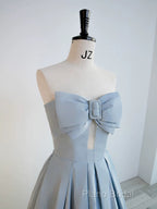 Gorgeous Balll Gown Sweetheart Blue Satin Long Formal Dresses Formal Prom Dresses