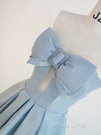 Gorgeous Balll Gown Sweetheart Blue Satin Long Formal Dresses Formal Prom Dresses