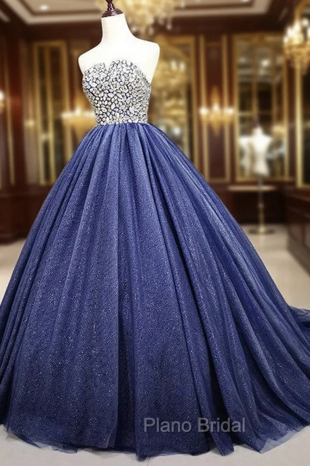 Gorgeous Blue Ball Gown Sweet 16 Party Dresses, Blue Handmade Formal Gown Secondary image