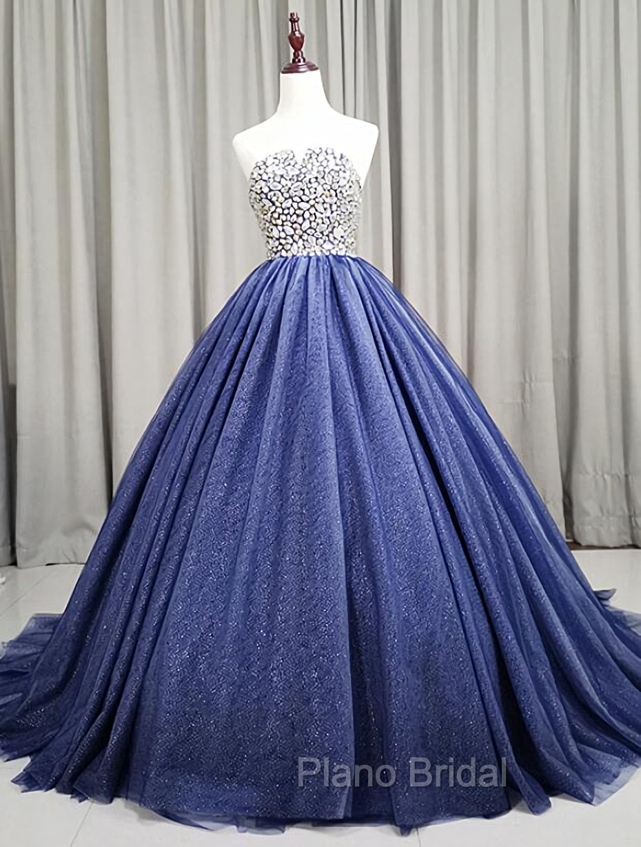 Gorgeous Blue Ball Gown Sweet 16 Party Dresses, Blue Handmade Formal Gown Main image