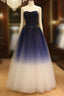 Gorgeous Gradient Tulle Ball Gown Evening Dresses, Tulle Party Dresses with Applique